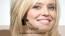  Presentation with secretary - Colorful slides enhanced with secretary answering the phone in the office on a head set backdrop and a coral colored foreground