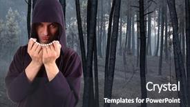  Presentation with burn - Beautiful theme featuring sect - black monk in the forest backdrop and a dark gray colored foreground