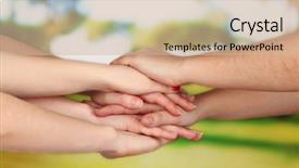 Presentation with nature - Colorful PPT theme enhanced with sect - many hands on nature background backdrop and a soft green colored foreground