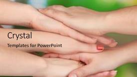  Presentation with nature - Amazing PPT layouts having sect - many hands on nature background backdrop and a coral colored foreground