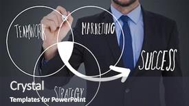  Presentation with diagram - Cool new slides with section drawing white venn diagram backdrop and a dark gray colored foreground