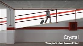  Presentation with ramp - Slide deck consisting of section of a businessman walk background and a violet colored foreground