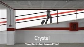  Presentation with ramp - Presentation theme having section of a businessman walk background and a gray colored foreground