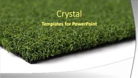  Presentation with grass - Beautiful theme featuring section-of-artificial-turf-grass backdrop and a tawny brown colored foreground