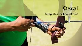  Presentation with archery - Beautiful slides featuring section of athlete practicing archery backdrop and a yellow colored foreground