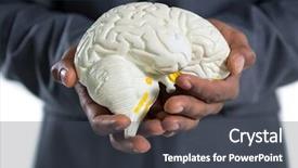  Presentation with anatomy - Audience pleasing theme consisting of section of businessman holding anatomy backdrop and a dark gray colored foreground