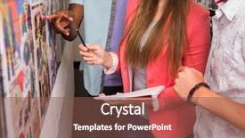  Presentation with creative - Presentation theme enhanced with section of creative business people background and a tawny brown colored foreground