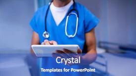  Presentation with digital hospital - Presentation design consisting of section of doctor using digital background and a teal colored foreground