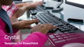  Presentation with executive - Beautiful theme featuring section of kids as customer backdrop and a violet colored foreground