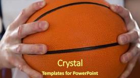  Presentation with basketball referee holding a basketball - Audience pleasing PPT layouts consisting of section of player holding basketball backdrop and a tawny brown colored foreground