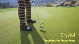  Presentation with golf course - Beautiful PPT theme featuring section of senior male golf backdrop and a tawny brown colored foreground