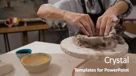  Presentation with toys clay - Amazing slides having section of senior man mold backdrop and a coral colored foreground