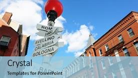  Presentation with italy usa - Colorful presentation design enhanced with section of the north end backdrop and a light blue colored foreground