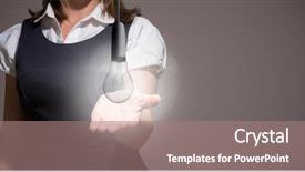  Presentation with glowing light bulb light bulb - Slide deck consisting of section with glowing light bulb background and a coral colored foreground