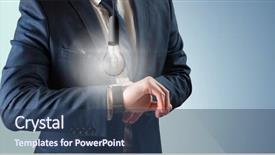  Presentation with glowing light bulb light bulb - Theme featuring section with glowing light bulb background and a ocean colored foreground