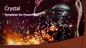  Presentation with sports - Presentation design with sections - mid section of sports player background and a wine colored foreground