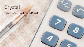  Presentation with maths - Cool new presentation theme with sector-of-calculator-and-biro backdrop and a lemonade colored foreground