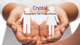  Presentation with love heart - Presentation design featuring feeling secure - relationships and love concept background and a lemonade colored foreground