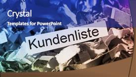  Presentation with keyword - Presentation theme with secure document destruction - paper shreds keyword customer list background and a ocean colored foreground