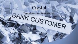  Presentation with rbi bank - Slides featuring secure document destruction - shredded bank customer background and a light blue colored foreground