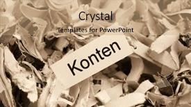  Presentation with bookkeeping - Presentation theme consisting of secure document destruction - shredded paper tagged with accounts background and a coral colored foreground