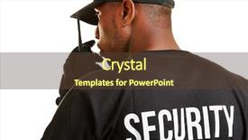  Presentation with security guard - Slides having secure folder - security guard from behind talking background and a tawny brown colored foreground