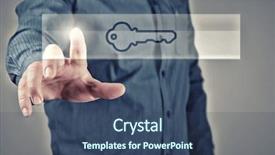  Presentation with fingerprint - PPT layouts featuring fingerprint technology - close up of hand pushing background and a ocean colored foreground