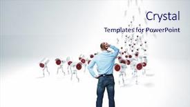  Presentation with cctv - Slide deck having man look multitude of cctv background and a sky blue colored foreground