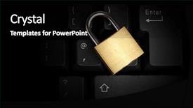  Presentation with black power graphics for church - Theme with secure web - brass closed padlock background and a black colored foreground