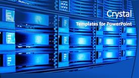  Presentation with data center - Colorful PPT theme enhanced with secure web - detail of data center backdrop and a  colored foreground