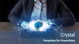  Presentation with cloud technology - Cool new presentation with secured cloud technology and network backdrop and a ocean colored foreground