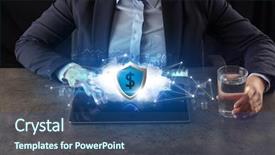  Presentation with cloud technology - Cool new slide set with secured cloud technology and network backdrop and a ocean colored foreground