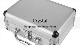  Presentation with octopus on isolated white - Audience pleasing slides consisting of securing cargo - aluminum suitcase isolated backdrop and a  colored foreground