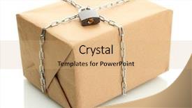  Presentation with crystal logistics and supply chain - Colorful PPT theme enhanced with securing cargo - parcel with chain and padlock backdrop and a  colored foreground