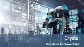  Presentation with hacker - Theme having security - be aware of hacker attack background and a ocean colored foreground