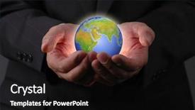  Presentation with earth - Amazing presentation theme having africa security - businessman's hands and earth backdrop and a  colored foreground