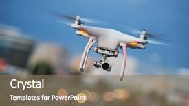  Presentation with camera drone - Colorful PPT layouts enhanced with security - drone quadcopter with digital camera backdrop and a coral colored foreground