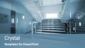  Presentation with security - Colorful slide deck enhanced with security - glass doors with a kind backdrop and a teal colored foreground