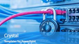  Presentation with data protection - Cool new slides with security - network and data protection concept backdrop and a teal colored foreground