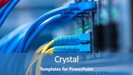  Presentation with cables - Presentation theme featuring security - network cables installed background and a teal colored foreground