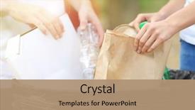  Presentation with garbage - PPT theme consisting of security - people throwing different types background and a coral colored foreground