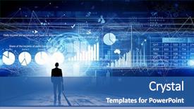  Presentation with suitcase - Slide set featuring security - rear view of businessman background and a ocean colored foreground