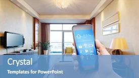  Presentation with smart home - Amazing theme having security - smart home with living room backdrop and a teal colored foreground