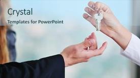  Presentation with new home - Amazing presentation having security agent - man and woman hand closeup backdrop and a sky blue colored foreground