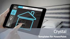  Presentation with alarm - Cool new PPT layouts with security alarm - man using tablet pc backdrop and a gray colored foreground