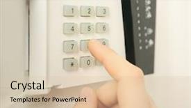  Presentation with cyber security 16:9 - Audience pleasing slide set consisting of security alarm keypad with male backdrop and a lemonade colored foreground