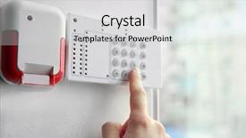  Presentation with electronic security - Slides enhanced with security alarm keypad with male background and a light gray colored foreground
