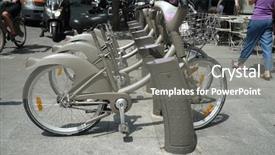  Presentation with bicycles - Amazing presentation theme having security alignment - bicycles for rent backdrop and a  colored foreground