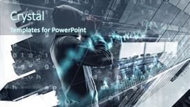  Presentation with awareness - Presentation design with security awareness - be aware of hacker attack background and a ocean colored foreground