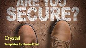 Presentation with trail - PPT layouts consisting of security awareness - top view of boot background and a tawny brown colored foreground